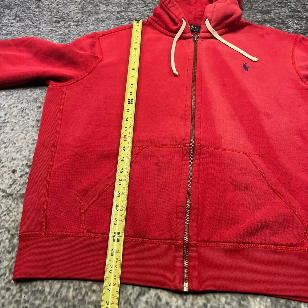 Polo Ralph Lauren‎ Zip Up Hoodie Mens XL Red Thermal Pony Preppy Sweatshirt